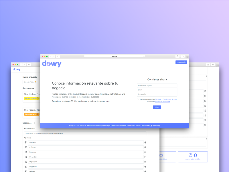 Dowy – Plataforma de encuestas para comercios